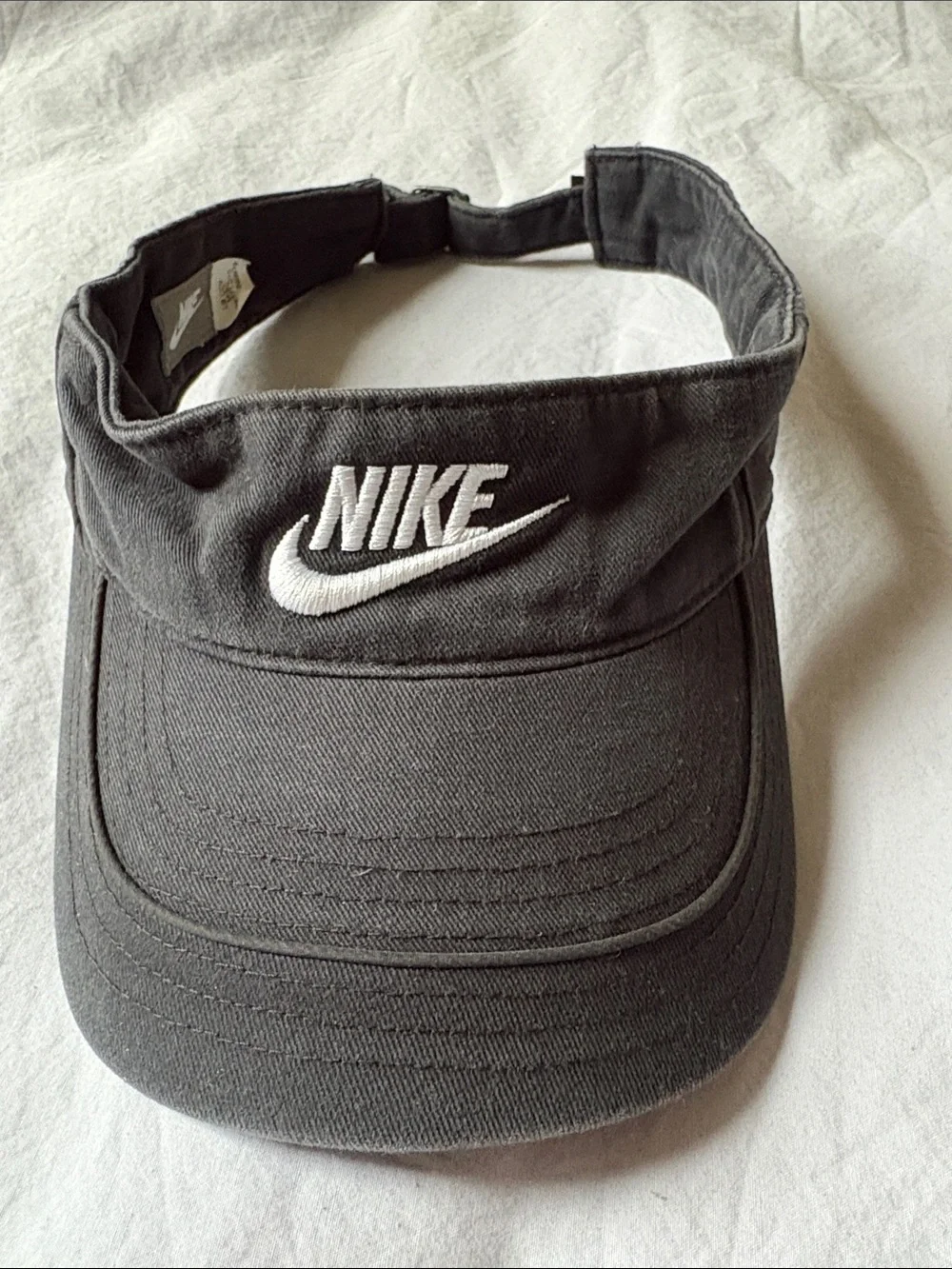 Nike Black Visor with White Embroidered Logo